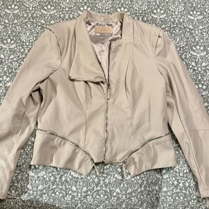 Women's Blank NYC Vegan Leather Beige Jacket
